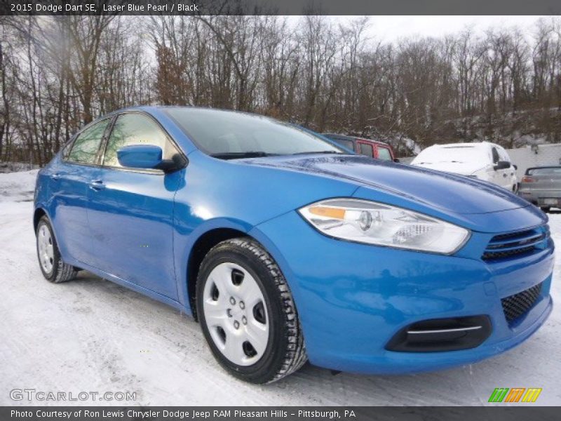 Laser Blue Pearl / Black 2015 Dodge Dart SE