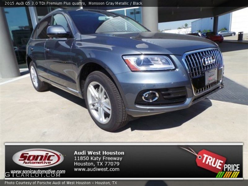 Monsoon Gray Metallic / Black 2015 Audi Q5 3.0 TDI Premium Plus quattro