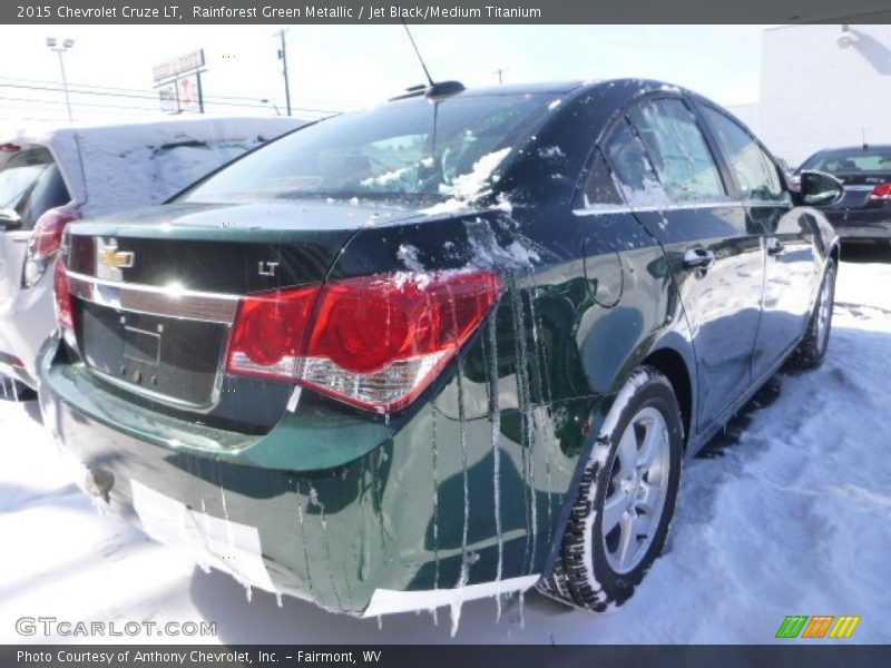 Rainforest Green Metallic / Jet Black/Medium Titanium 2015 Chevrolet Cruze LT