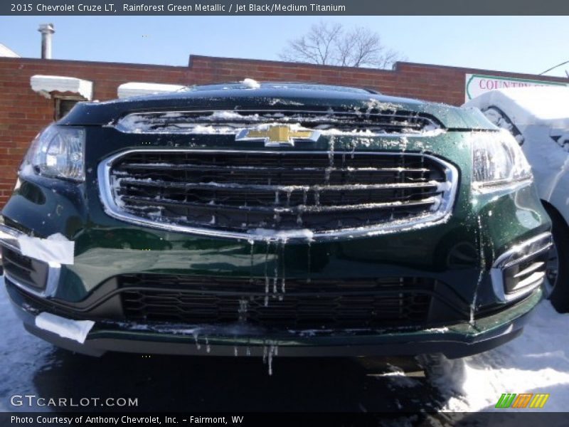 Rainforest Green Metallic / Jet Black/Medium Titanium 2015 Chevrolet Cruze LT