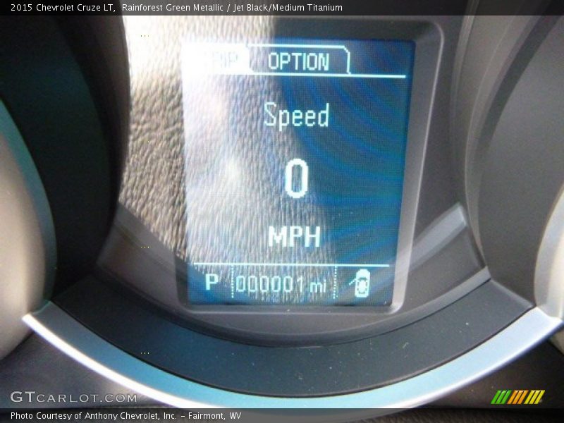 Rainforest Green Metallic / Jet Black/Medium Titanium 2015 Chevrolet Cruze LT