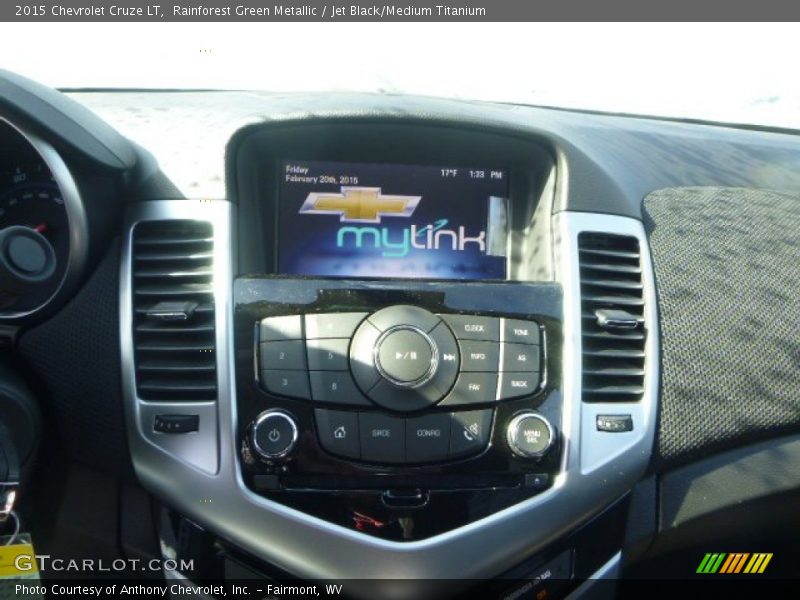 Rainforest Green Metallic / Jet Black/Medium Titanium 2015 Chevrolet Cruze LT