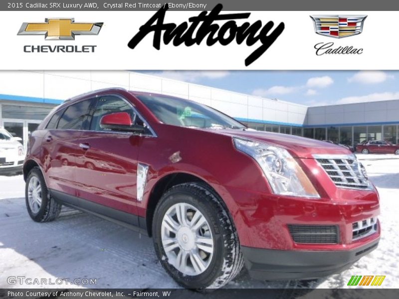 Crystal Red Tintcoat / Ebony/Ebony 2015 Cadillac SRX Luxury AWD