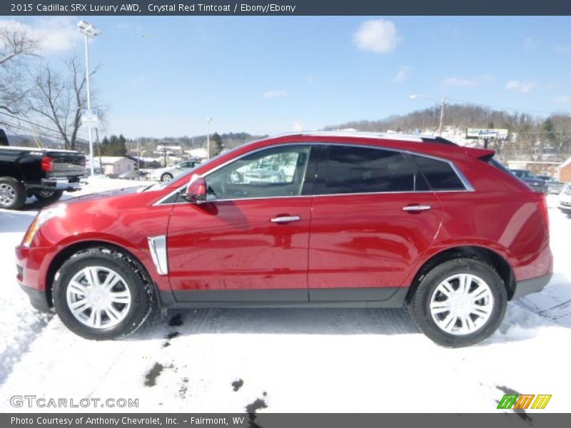 Crystal Red Tintcoat / Ebony/Ebony 2015 Cadillac SRX Luxury AWD