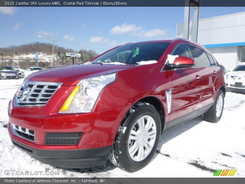 Crystal Red Tintcoat / Ebony/Ebony 2015 Cadillac SRX Luxury AWD