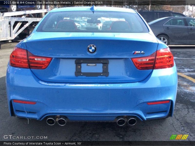 Yas Marina Blue Metallic / Sakhir Orange/Black 2015 BMW M4 Coupe