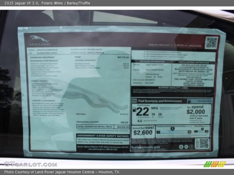 Polaris White / Barley/Truffle 2015 Jaguar XF 3.0