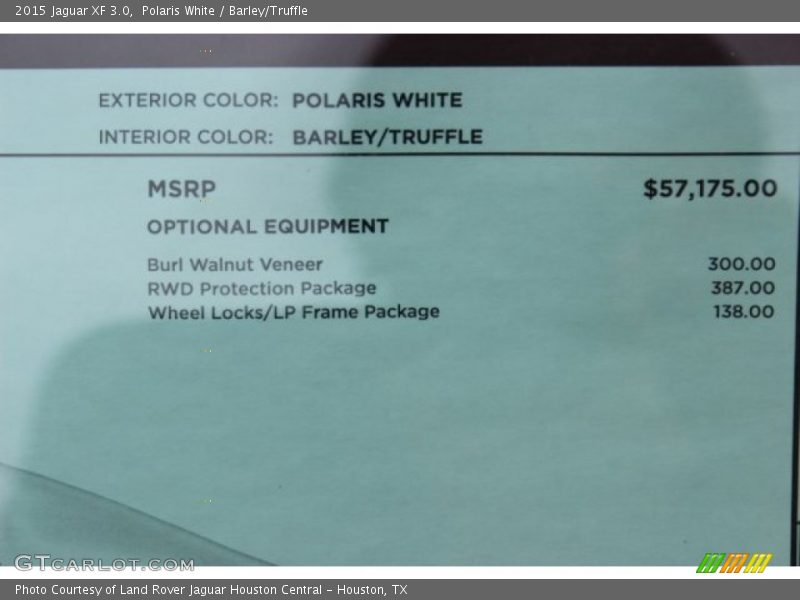 Polaris White / Barley/Truffle 2015 Jaguar XF 3.0