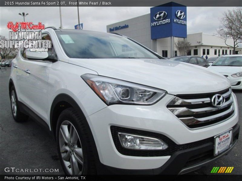 Frost White Pearl / Black 2015 Hyundai Santa Fe Sport 2.0T