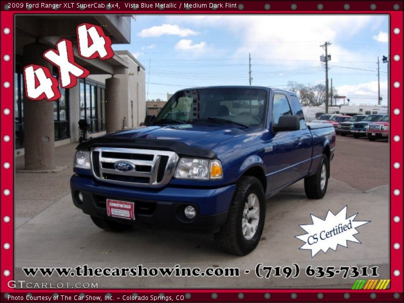 Vista Blue Metallic / Medium Dark Flint 2009 Ford Ranger XLT SuperCab 4x4