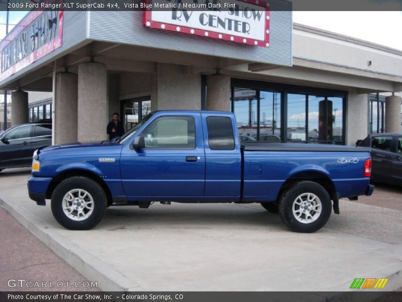 Vista Blue Metallic / Medium Dark Flint 2009 Ford Ranger XLT SuperCab 4x4