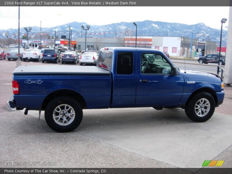 Vista Blue Metallic / Medium Dark Flint 2009 Ford Ranger XLT SuperCab 4x4