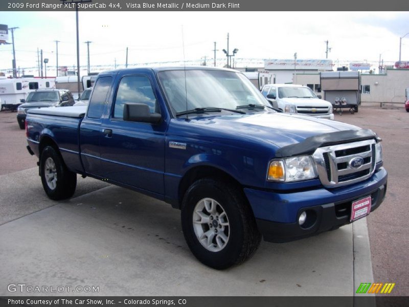 Vista Blue Metallic / Medium Dark Flint 2009 Ford Ranger XLT SuperCab 4x4