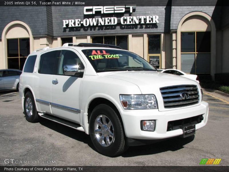 Tuscan Pearl White / Willow 2005 Infiniti QX 56