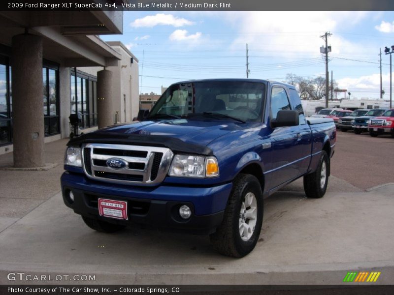 Vista Blue Metallic / Medium Dark Flint 2009 Ford Ranger XLT SuperCab 4x4
