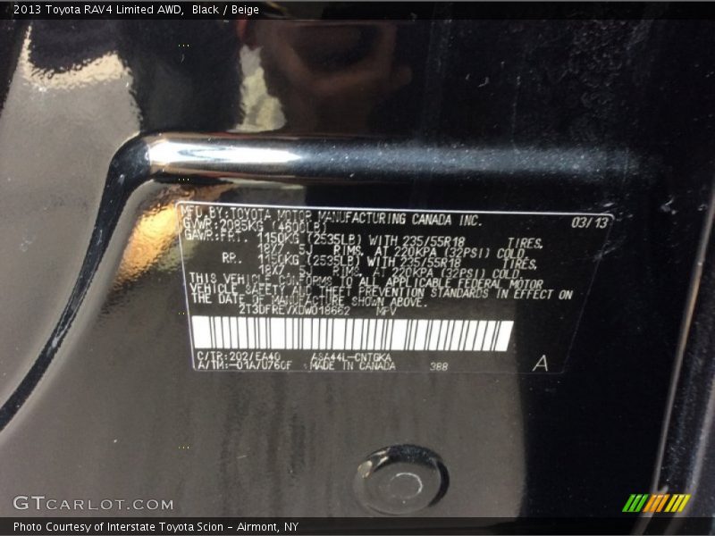 Black / Beige 2013 Toyota RAV4 Limited AWD