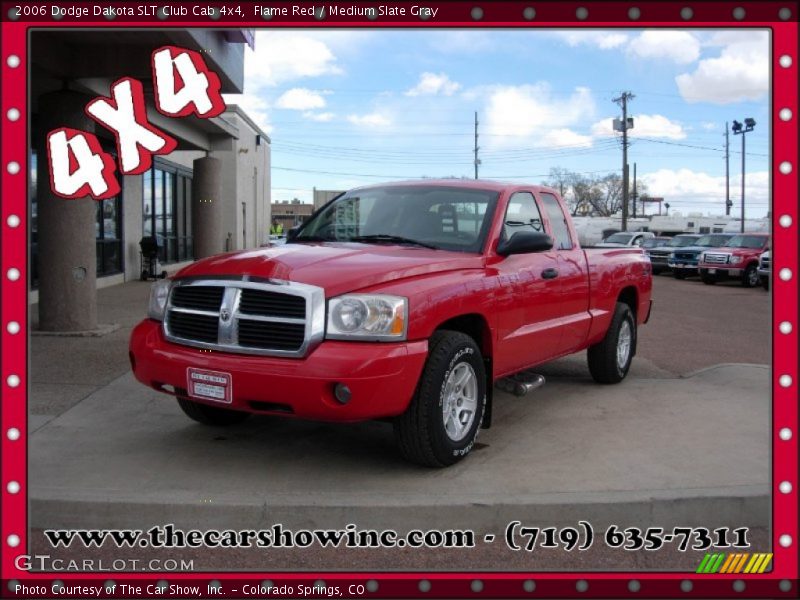 Flame Red / Medium Slate Gray 2006 Dodge Dakota SLT Club Cab 4x4