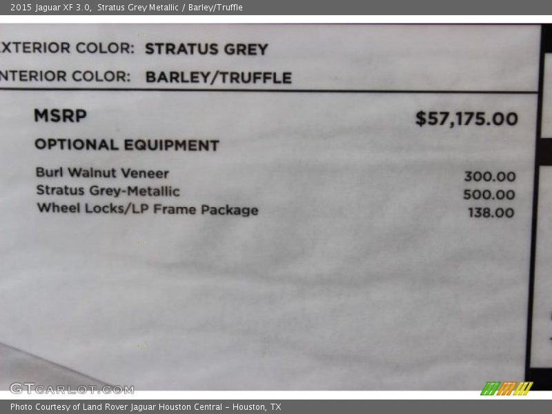 Stratus Grey Metallic / Barley/Truffle 2015 Jaguar XF 3.0