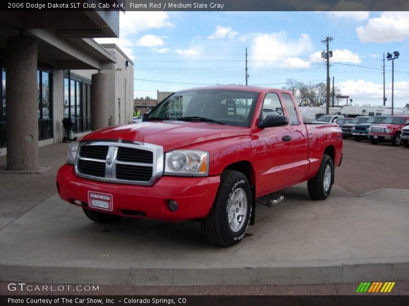 Flame Red / Medium Slate Gray 2006 Dodge Dakota SLT Club Cab 4x4