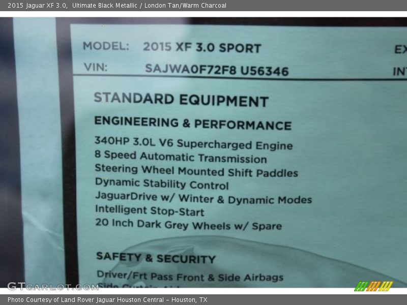  2015 XF 3.0 Window Sticker