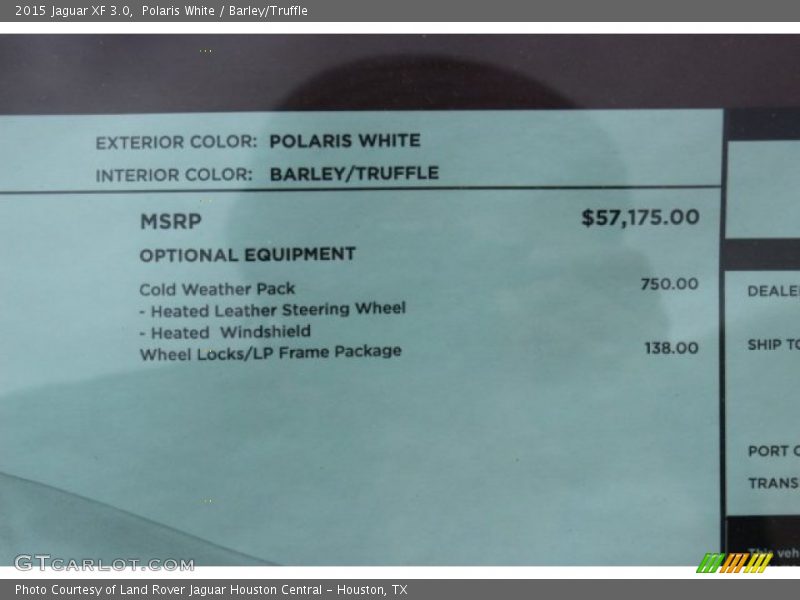  2015 XF 3.0 Window Sticker