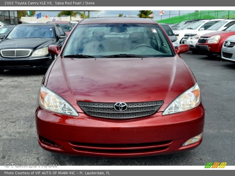 Salsa Red Pearl / Stone 2003 Toyota Camry XLE V6
