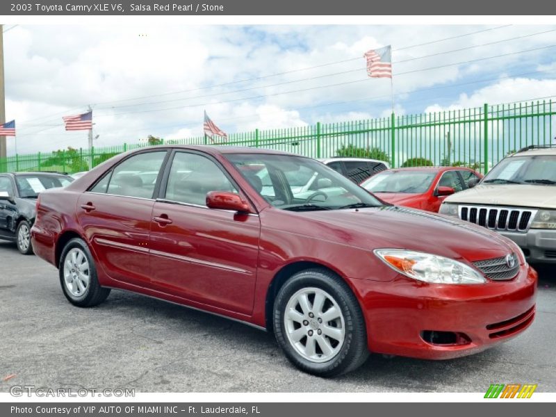 Salsa Red Pearl / Stone 2003 Toyota Camry XLE V6