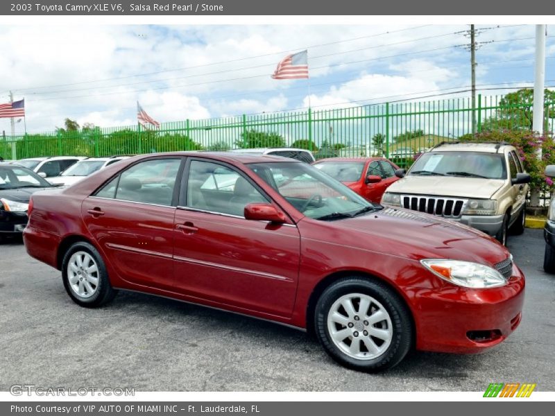 Salsa Red Pearl / Stone 2003 Toyota Camry XLE V6