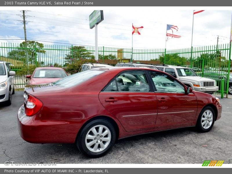 Salsa Red Pearl / Stone 2003 Toyota Camry XLE V6