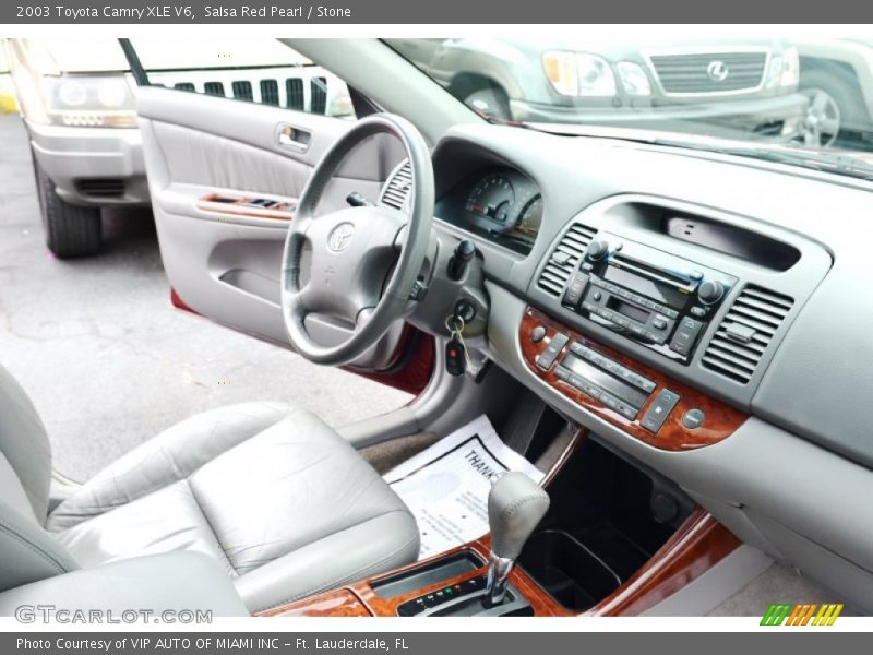 Salsa Red Pearl / Stone 2003 Toyota Camry XLE V6