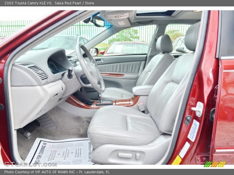Salsa Red Pearl / Stone 2003 Toyota Camry XLE V6