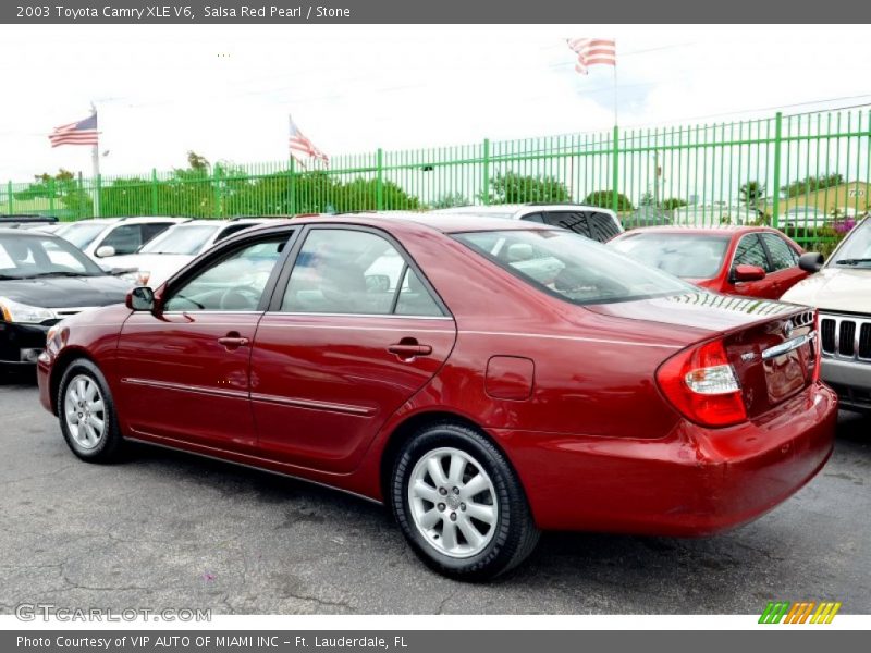 Salsa Red Pearl / Stone 2003 Toyota Camry XLE V6