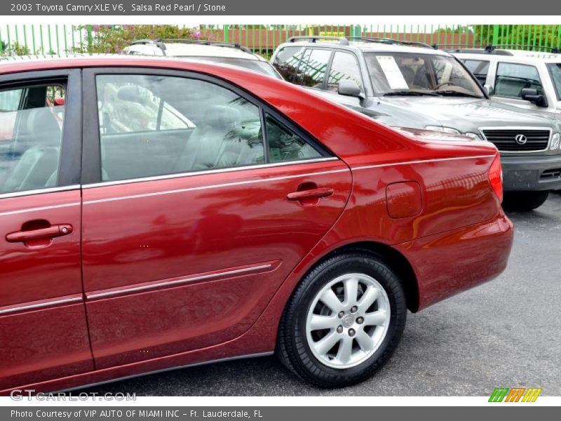 Salsa Red Pearl / Stone 2003 Toyota Camry XLE V6