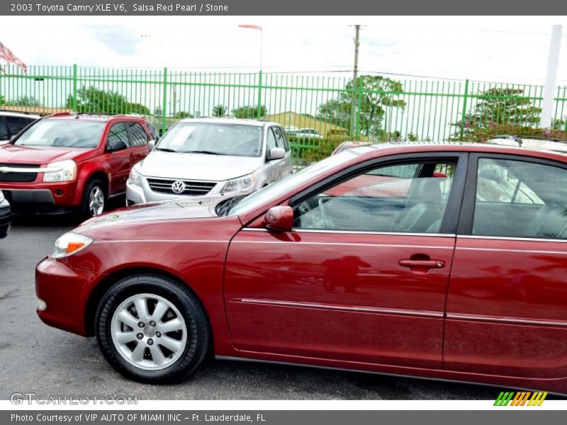 Salsa Red Pearl / Stone 2003 Toyota Camry XLE V6