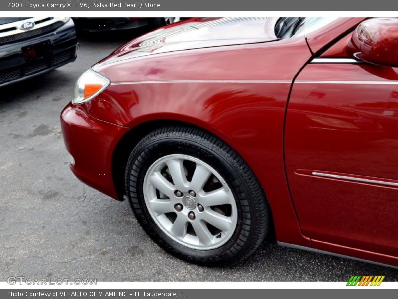 Salsa Red Pearl / Stone 2003 Toyota Camry XLE V6