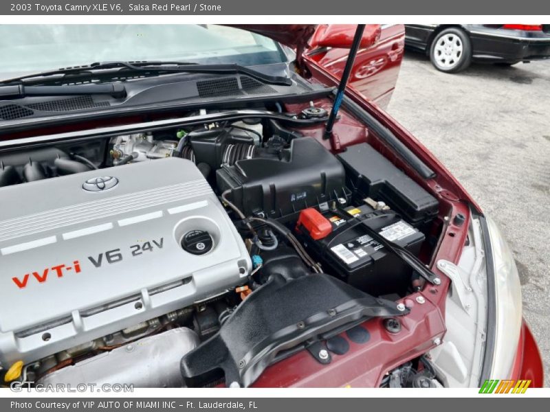 Salsa Red Pearl / Stone 2003 Toyota Camry XLE V6