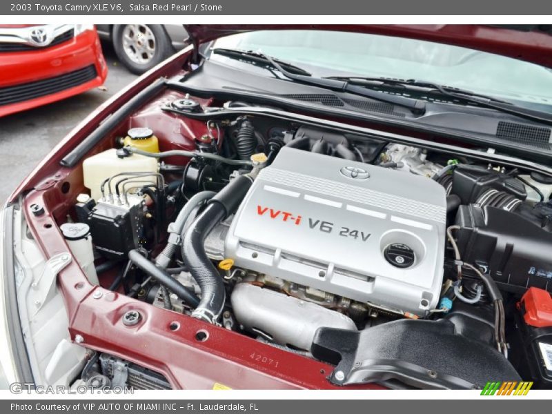 Salsa Red Pearl / Stone 2003 Toyota Camry XLE V6