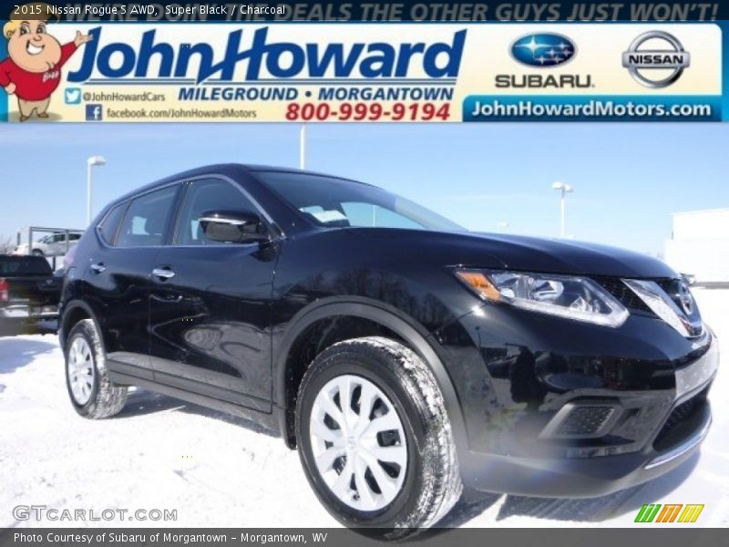 Super Black / Charcoal 2015 Nissan Rogue S AWD