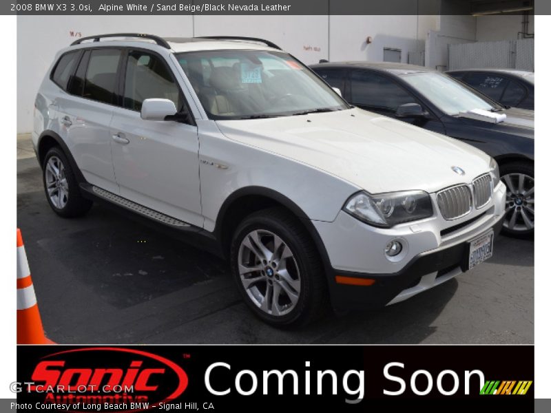 Alpine White / Sand Beige/Black Nevada Leather 2008 BMW X3 3.0si