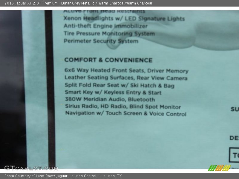Lunar Grey Metallic / Warm Charcoal/Warm Charcoal 2015 Jaguar XF 2.0T Premium