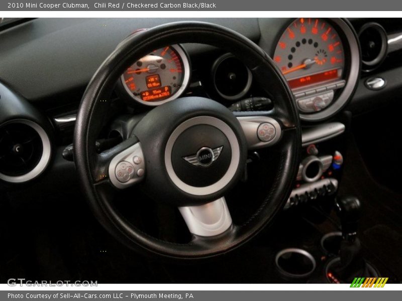Chili Red / Checkered Carbon Black/Black 2010 Mini Cooper Clubman