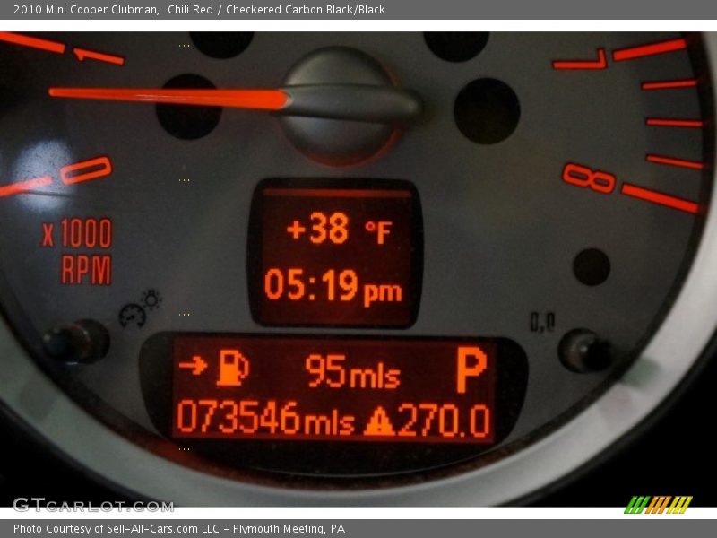 Chili Red / Checkered Carbon Black/Black 2010 Mini Cooper Clubman
