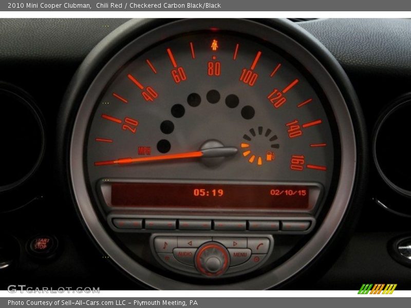 Chili Red / Checkered Carbon Black/Black 2010 Mini Cooper Clubman