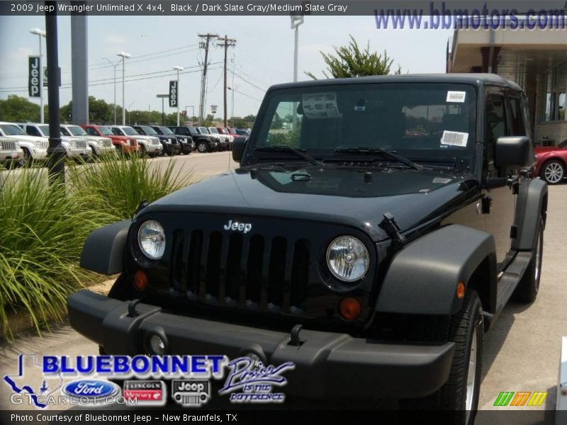 Black / Dark Slate Gray/Medium Slate Gray 2009 Jeep Wrangler Unlimited X 4x4