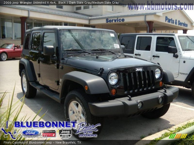 Black / Dark Slate Gray/Medium Slate Gray 2009 Jeep Wrangler Unlimited X 4x4