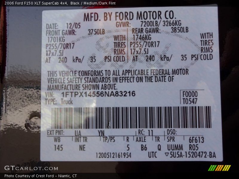 Black / Medium/Dark Flint 2006 Ford F150 XLT SuperCab 4x4