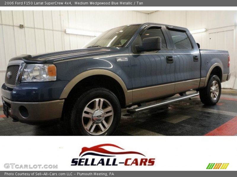 Medium Wedgewood Blue Metallic / Tan 2006 Ford F150 Lariat SuperCrew 4x4