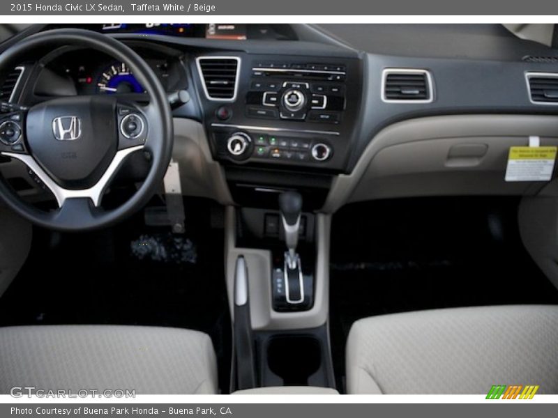 Taffeta White / Beige 2015 Honda Civic LX Sedan