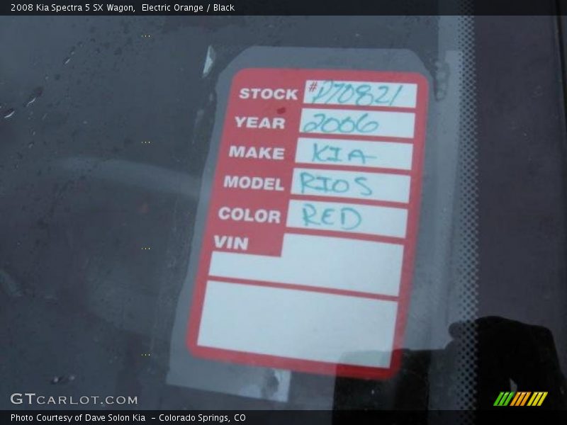 Electric Orange / Black 2008 Kia Spectra 5 SX Wagon
