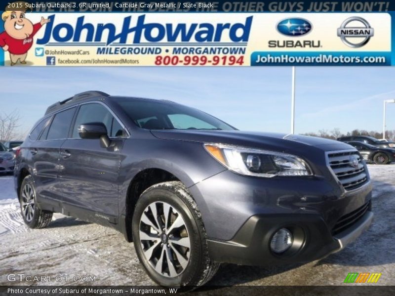 Carbide Gray Metallic / Slate Black 2015 Subaru Outback 3.6R Limited